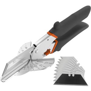 GARTOL Multi Angle Miter Shear Cutter - Multifunctional Trunking Shears for Angular Cutting of Moulding and Trim Multipurpose Quarter Round Cutter Adjustable at 45 To 135 Degree With Spare 10 Blades