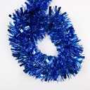 33FT Christmas Tinsel Garland,Blue Shiny Metallic Foil Decorations for Parade Floats, Halloween, Christmas Tree, New Year Parties,Birthday Party,Indoor and Outdoor Disco Party Supplies