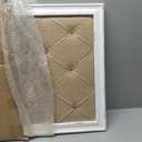 Antique White Linen Fabric Pin Board, 21"27" Message Board Wall Decor, Burlap Bulletin Board Picture Memo Board, Large Cork Boards for Walls with Frame, Vision Board for Farmhouse Home,Office Decor (20.7"1"26.8")