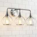 Brushed Nickel Bathroom Vanity Light 3 Lights Bathroom Light Fixtures Over Mirror with Clear Glass Shade 22.4 inch Wall Sconces Lighting Bath(Exclude E26 Bulb), 3 Light with Clear Globe
