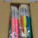 64 Pcs Paint Brushes Sets for Kids Toddler Art Supplies Large Chubby Round and Flat Brush for School Washable Acrylic Oil Paint