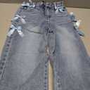 Kids Jeans Women Bow Jeans Cute Pants Fun Pants Casual Trendy Clothes, Blue Size 8Y