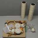 PEEKAB Cat Scratching Post 27 Inches Sisal Scratch Posts for Indoor Cats,with Track Ball Toys Kitten Vertical Scratcher Furniture Beige