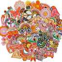 RF-patch 48Pcs Hippie Iron on Patches for Girl, Embroidered Boho Iron on/Sew on Patch for Clothes, Hats, Jeans, Dress, Backpacks, Etc, Machine Washable
