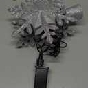 Christmas Tree Topper Lighted with White Snowflake Projector, LED Rotating Snowflake, 3D Glitter Lighted Sliver Snow Tree Topper for Christmas Tree Decorations (Silver-1)