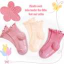 Witwot 6 Pairs Baby Girl Ruffle Crew Socks Toddler Girls Dress Sock Cotton | Size 6M - 7Y