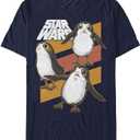 Men's Star Wars The Last Jedi PORG Stripes T-Shirt (Small, Navy Blue)