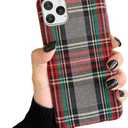 Mixneer Warm Flannel Plaid Cloth Phone Case for iPhone 17/16/15/14/13/12/11 Pro Max Plus Mini SE 2020 X XS Max XR Plush Scottish Tartan Grid Stripe Fabric Phone Cover (Gray, for iPhone 16 Plus)