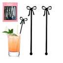 20 pcs Bow Drink Stirrers, Acrylic Drink Stirs for Bow Themed Party Decoration, Coquette Birthday Cocktail Wedding Decorations Party Favors (Black)