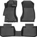 All-Weather TPE Rubber Floor Mats Compatible with 2012 2013 2014 2015 2016 Subaru Impreza, 2013-2015 XV Crosstrek, 2016 2017 Crosstrek, 2015-2021 WRX STI, Custom Fit Full Car Carpet Liners Set (Black)