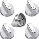 Upgraded W11122880 Stove Knobs Compatible with Whirlpool Gas Range Oven WFG520S0FS0 WFG520S0FS1 WFG745H0FE0, Surface Burner Cooktop Control Cooktop Knob Replacement W10862482-5 Pack
