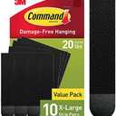 Command 20 lb XL Heavyweight Picture Hanging Strips 10 Pairs (20 Command Strips), Damage-Free Hanging Picture Hangers, Heavy Duty Great for Home Decor, Black Adhesive