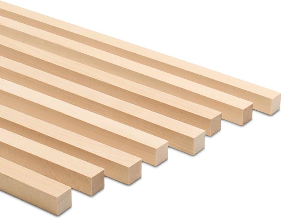 DIY Wooden Square Dowel Rod 5/8-inch x 36 Pack of 5 Hobby Wood Sticks for Crafts, Wood Trim & Architecture Model Making, by Woodpeckers