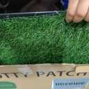 LOOBANI Large Dog Grass Pad with Tray - 35x23in Dog Litter Box with 2 Artificial Grass Patch + 2 Washable Pee Pads - Quickly Absorbency Indoor Outdoor Potty for Patio Balcony Apartment Use