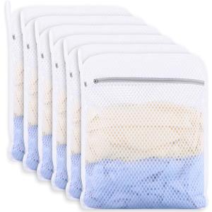 6-Pack Durable Honeycomb Mesh Laundry Bags for Delicates - 12x16 Inches Lingerie Bags for Washing Delicates with Sturdy Zippers, Protect Clothes in Washing Machine for Home, College & Dorm (Medium)