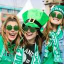 St. Patricks Day Irish Four Leaf Clover Sunglasses, Green Shamrock Sunglasses, Four Leaf Clover Leprechaun Costume Glasses for Women Men, St. Patrick's Day Party Favors Accessories (Green)