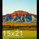 15x21 Picture Frame Black for Wall Mounting, Horizontal and Vertical Formats for Wall Hanging, Wood 15x21 Frame, Black, 1 Pack