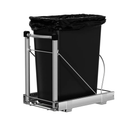 Adjustable Under Cabinet Trash Can Organizer with Soft Close Rail - Heavy Duty Silver Steel Under Sink Pull-Out Organizer, Fits 7-13 Gallon, Up to 125 lbs Capacity (Trash Can Not Included)