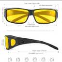 Night-Vision-Driving-Glasses Men Women Over-the-Glasses: Anti Glare Polarized Wrap-Around Night Vision Glasses