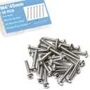 30Pcs M4x45mm Machine Screws Pan Phillips Cross Pan Head M4-0.7mm 1-3/4 in Screw Truss Bolts 304 Stainless Steel Metric Fully Thread Fasteners Bolts for Furniture Repairs and 3D Printer