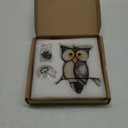 Stained Glass Owl Window Hanging Sun Catcher Halloween Decoration Birthday Gifts for Lover and Friends