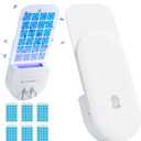 TIENBE Flying Insect Trap, 2 in 1 Indoor Plug-in Fruit Fly Trap, 1 Trap White and 6 Glue Cards, Fruit Fly Traps for Gnat, Moth, Mosquito, Suitable for Every Part of The Home