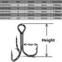 Fishing Hooks Treble Hooks for Hook Upgrade Cutting Blade 4X Strong Short Shank Black Nickle