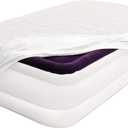 CHILLSUN Twin Mattress Pad Cover Air Mattress Topper, Twin Size Quilted Fitted Mattress Protector Cooling Hypoallergenic Material, Super Soft Breathable and Noiseless Down (15-23'' Deep Pocket) (White)