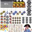 168Pcs Pirate Party Favors Supplies, Pirate Birthday Party Decorations, Pirate Gift Bags with Pirate Eye Patch Mustache Gold Coins Gems Tattoos for Kids Boys Pirate Birthday Party Goodie Bag Fillers