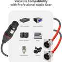 XLR Pass Through Cable,2FT,XLR Female to D-Type 2 Male Splitter Cable,20AWG 6N Silver-Plated Copper Conductor No Solder,for Stage Box,Patch Panel,Floor Box-No Solder Pro Audio Installations