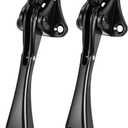 Kickdown Door Stopper 5 Inches - 2 Packs Door Stoppers for Bottom of Door One Touch Adjustable Door StopMade of Aluminum Alloy Metal Heavy Duty Door Stops with Rubber Tip Black