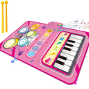 Toys for 1 Year Old Girl Gifts,2 in 1 Piano Mat Montessori Toys for 1 2 Year Old Girl,Educational Musical Toy First Birthday Gifts for 1 2 3 Year Olds Girls,Christmas Stocking Stuffers for Toddler