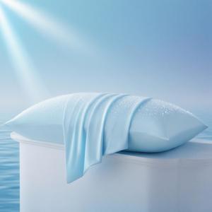2 x Vaulia Cooling Pillow Cases for Hot Sleepers, Cool Pillowcases for Night Sweats, Soft Silky Breathable Pillow Covers Set of 2 Standard Size with Envelope Closure, Blue, 20x30 Inches