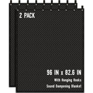 2PCS Large Sound Dampening Blanket,96" x 80" Sound Absorbing Studio Blanket,Noise Cancelling Studio Acoustic Blanket Curtain/Light Blocker/Moving Blanket, 2 Pack