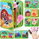 OCHIDO Busy Book for Toddlers 1-3, Montessori Toys for 1 Year Old Boy Girl, Farm Animal Busy Board Educational Learning Quiet Toddler Activity Book, Birthday for Toddlers