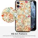 Compatible with iPhone 11 Cute Art Silicone Case with Design for Women Slim Fit Bumper Red White Blooming Flower Botanical Elegant Aesthetic Floral with Screen Protector (Acanthus by William Morris)