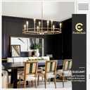 Brushed Gold Chandelier Light Fixture 9-Light Round Dining Room Chandelier Over Table Brass Chandeliers Lighting for Master Bedroom 35in Metal Chandeliers for Living Room Foyer Bathroom