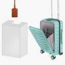 22×14×9 Airline Approved Carry On Luggage with Front Open Pocket Expandable, Spinner Wheels, ABS+PC Hardshell Small 20inch Suitcase with Protective Cover and Luggage Tag, Mint Green 3 sustainability features