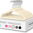 BAGAIL Kids Velvet Hangers 11 Inches Children's Clothes Hangers Non-Slip Baby Hangers for Infant/Toddler (Ivory,50pack)