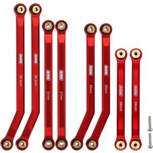 INJORA High Clearance Front 4 Links Set for SCX24 C10 JLU Bronco Base Camp Axial 1/24 RC Crawler Car, 8PCSRed