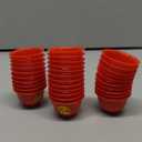Luxshiny Traditional Chinese Wedding Wine Cups Plastic Red 50pcs Shot Glasses for Home Restaurant