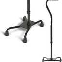 Medline Aluminum Quad Cane with Large Base for Balance, Knee Injuries, Leg Surgery Recovery & Mobility, Portable, Lightweight Walking Aid for Seniors & Adults