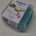 Sistema 1.24L Lunch Stack Square to Go Assorted Colours, Polypropylene, 1.24 Litre