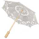 Fdit Mini Handmade Lace Silk Embroidery Flower Umbrella (Smaller Than Your Imagination !!!!)(Just for Photography or Decor, not Practical for Raining Day)(L-Beige)