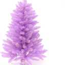 Small Christmas Tree 4FT Artificial Desktop Xmas Tree for Holiday Decor 161 Branch Tips, Purple