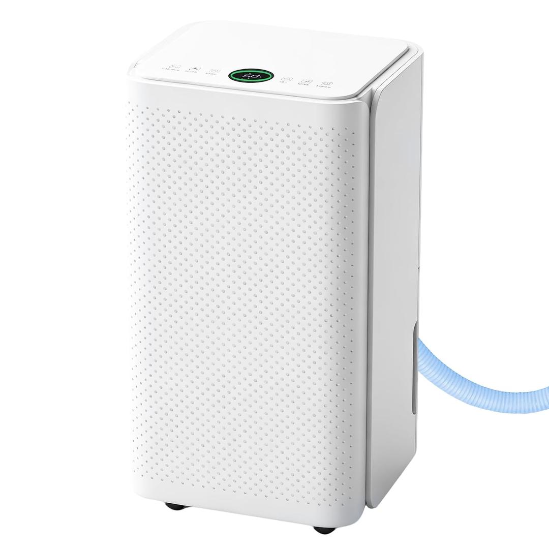 NEWBULIG 30Pints Dehumidifier with Drain Hose, 2,000 Sq.Ft Dehumidifier for Basement, 0.53 Gallon Tank, Low 38dB, Smart Humidity Ring, Ideal Whole House Humidity Remover for Home, Bedroom & Bathroom