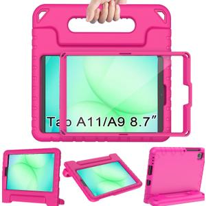 BMOUO Kids Case for Samsung Galaxy Tab A11 8.7" 2025, Galaxy A9 8.7" 2023 / A7 Lite 2021 Case - with Screen Protector, Shockproof Lightweight Samsung Galaxy Tab A11/A9/A7 Lite Case 8.7 Inch, Rose