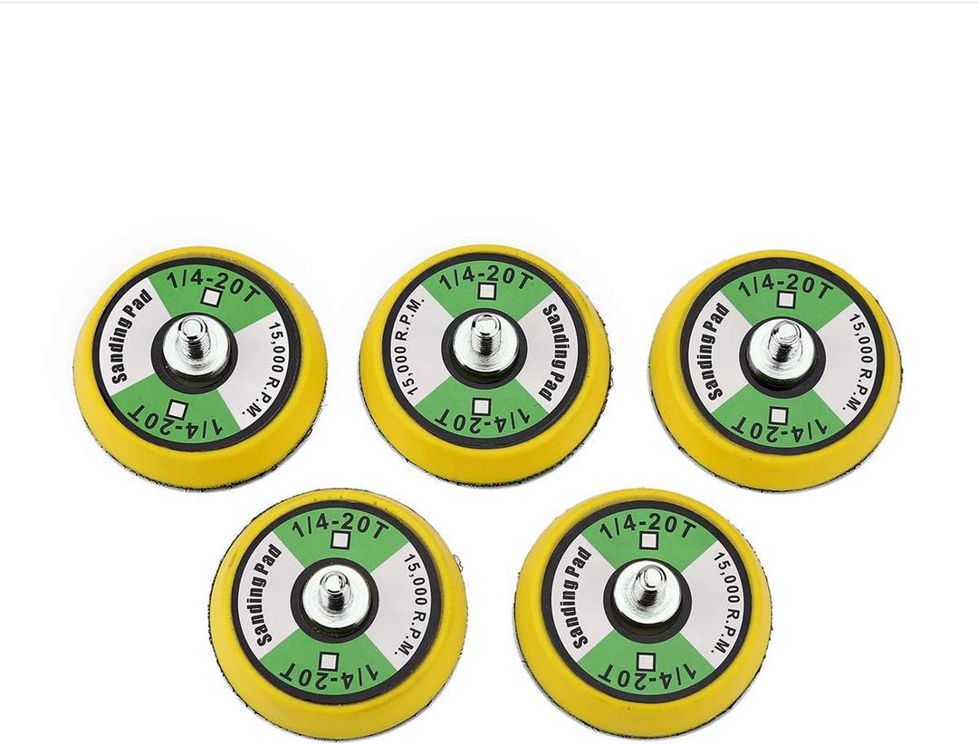 Ouya 5PCS 2-inch Thread Hook and Loop Backing Pad Buffing Plate for Air Sander and Dual Action Car Polisher 1/4"-20 Thread