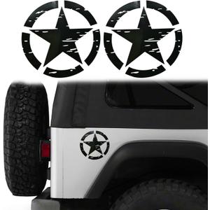 Hooke Road Car Body Stickers Bumper Decals Decoration Trim in Black for Jeep Wrangler YJ TJ JK JL Gladiator Tacoma Tundra RAM Pickup Truck - Pair,6.3inches