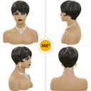Pixie Cut Wig Short Wigs for Black Women Short Pixie cut Wigs for Black Women (Black Mixed With Grey)